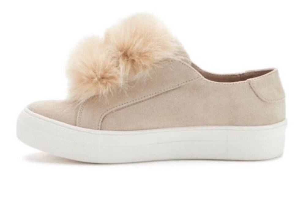 CANDIE'S Pom Pom Platform Slip on Sneakers 8.5